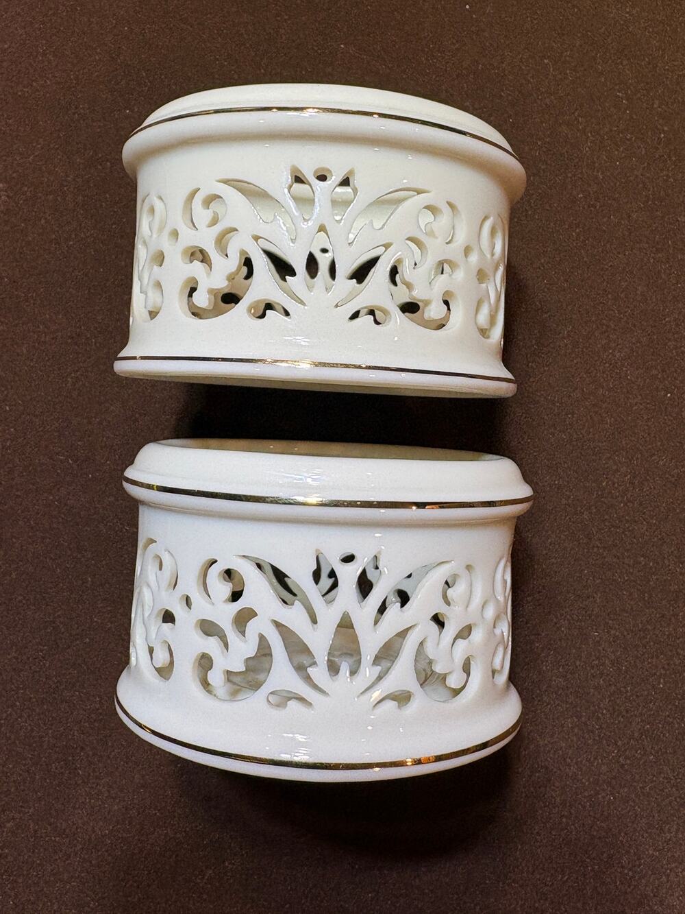Lenox Ivory China Votive Tea light Holders Set of 2